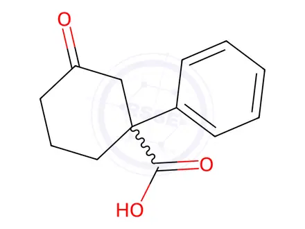 Chemical structure of 3-Oxo-1-phenylcyclohexanecarboxylic acid