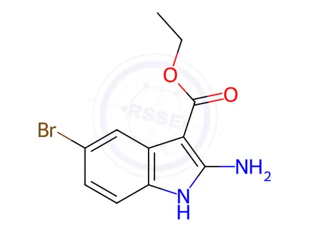 Chemical structure of ethyl 2-amino-5-bromo-1H-indole-3-carboxylate