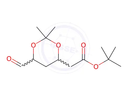 Chemical structure of (6-Formyl-2,2-dimethyl-[1,3]dioxan-4-yl)-acetic acid tert-butyl ester