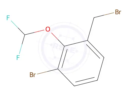 Chemical structure of 1-bromo-3-(bromomethyl)-2-(difluoromethoxy)benzene