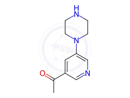 Chemical structure of Ethanone, 1-[5-(1-piperazinyl)-3-pyridinyl]-