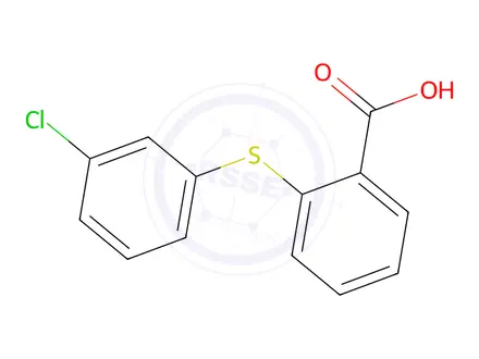 Chemical structure of 2-(3-chlorophenylthio)benzoic acid