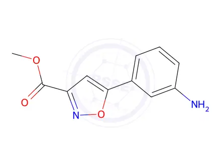 Chemical structure of Methyl 5-(3-aminophenyl)isoxazole-3-carboxylate