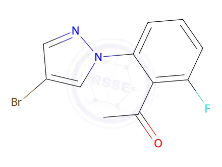 Chemical structure of 1-(2-(4-Bromo-1h-pyrazol-1-yl)-6-fluorophenyl)ethan-1-one