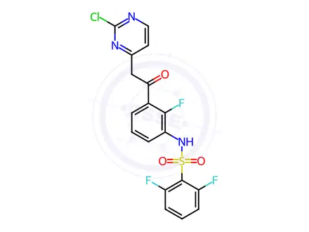 Chemical structure of Dabrafenib des-(tert-butyl)thiazol chloro Impurity