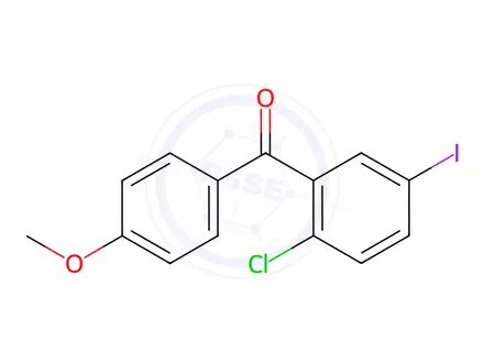 Chemical structure of (2-Chloro-5-iodophenyl)(4-methoxyphenyl)methanone