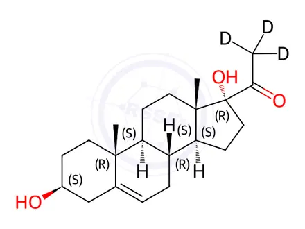Chemical structure of 17α-Hydroxy pregnenolone-[D3]