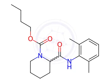 Chemical structure of Butyl 2-((2,6-dimethylphenyl)carbamoyl)piperidine-1-carboxylate