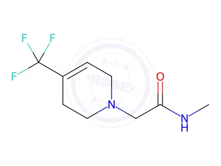 Chemical structure of N-methyl-2-[4-(trifluoromethyl)-1,2,3,6-tetrahydrop yridin-1-yl]acetamide