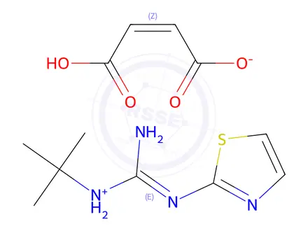 Chemical structure of GUANIDINE, 1-tert-BUTYL-3-(2-THIAZOLYL)-, MALEATE