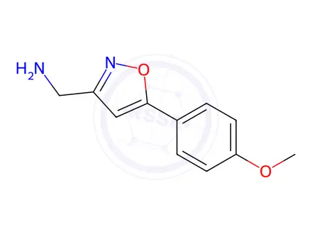 Chemical structure of {[5-(4-Methoxyphenyl)isoxazol-3-yl]methyl}amine