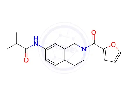 Chemical structure of N-(2-(Furan-2-carbonyl)-1,2,3,4-tetrahydroisoquinolin-7-yl)isobutyramide