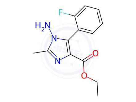 Chemical structure of Ethyl 1-amino-5-(2-fluorophenyl)-2-methyl-1H-imidazole-4-carboxylate