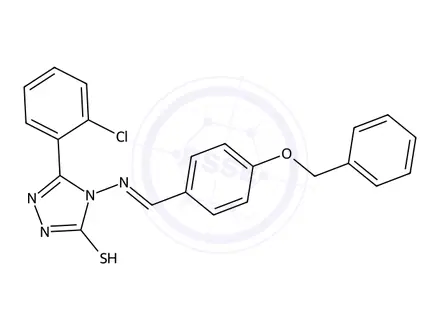 Chemical structure of 4-((4-(Benzyloxy)benzylidene)amino)-3-(2-chlorophenyl)-1H-1,2,4-triazole-5(4H)-thione