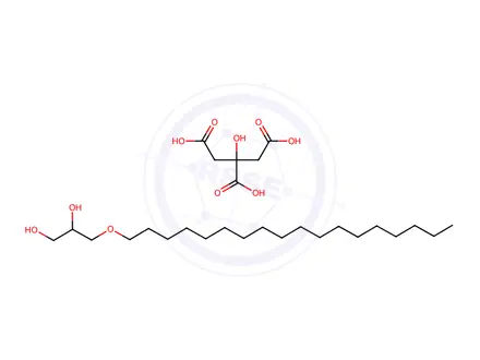 Chemical structure of 1,2,3-Propanetricarboxylic acid, 2-hydroxy-, ester with 3-(octadecyloxy)-1,2-propanediol