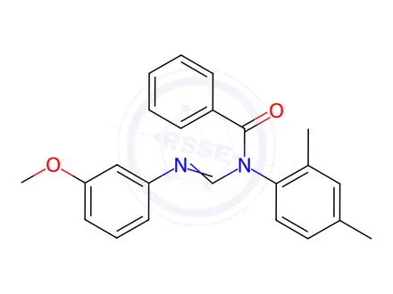 Chemical structure of N-(2,4-Dimethylphenyl)-N-((3-methoxyphenylimino)methyl)benzamide