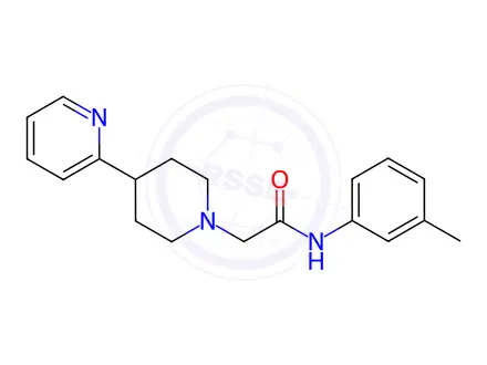 Chemical structure of N-(3-Methylphenyl)-4-(2-pyridinyl)-1-piperidineacetamide Dihydrochloride