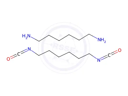 Chemical structure of 1,6-Hexanediamine, polymer with 1,6-diisocyanatohexane and 6-isocyanato-1-hexanamine