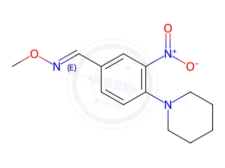 Chemical structure of 3-Nitro-4-piperidinobenzenecarbaldehyde O-methyloxime