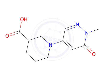 Chemical structure of 1-(1-methyl-6-oxo-1,6-dihydropyridazin-4-yl)piperidine-3-carboxylic acid