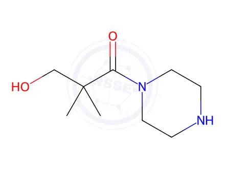 Chemical structure of Piperazine, 1-(3-hydroxy-2,2-dimethyl-1-oxopropyl)-(9CI)