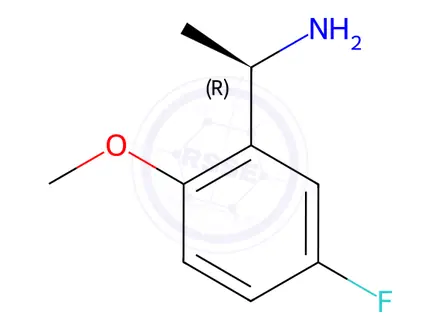 Chemical structure of (R)-1-(5-fluoro-2-methoxyphenyl)ethan-1-amine hydrochloride