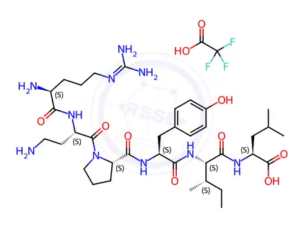 Chemical structure of (Dab 9)-Neurotensin (8-13) trifluoroacetate salt H-Arg-Dab-Pro-Tyr-Ile-Leu-OH trifluoroacetate salt