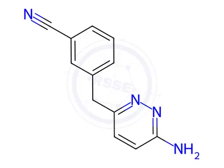 Chemical structure of Benzonitrile,3-[(6-amino-3-pyridazinyl)methyl]-