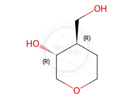 Chemical structure of (3R,4R)-4-(hydroxymethyl)tetrahydro-2H-pyran-3-ol