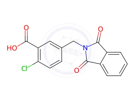 Chemical structure of Benzoic acid, 2-chloro-5-[(1,3-dihydro-1,3-dioxo-2H-isoindol-2-yl)methyl]-