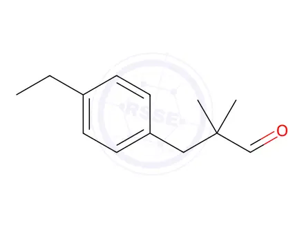 Chemical structure of 3-[o(or p)-ethylphenyl]-2,2-dimethylpropionaldehyde
