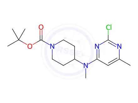 Chemical structure of tert-Butyl 4-((2-chloro-6-methylpyrimidin-4-yl)(methyl)amino)piperidine-1-carboxylate