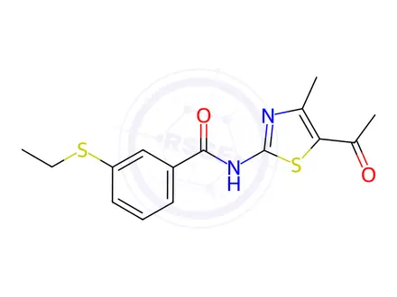 Chemical structure of N-(5-Acetyl-4-methylthiazol-2-yl)-3-(ethylthio)benzamide