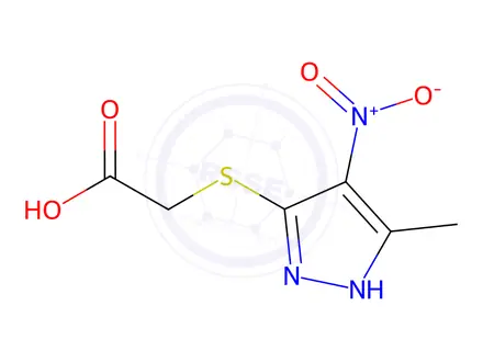 Chemical structure of [(3-Methyl-4-nitro-1H-pyrazol-5-yl)thio]-acetic acid