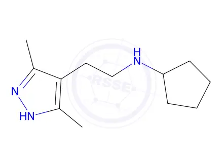 Chemical structure of 3,5-Dimethyl-4'-(N-2-cyclopentylaminoethyl)-1H-pyrazole