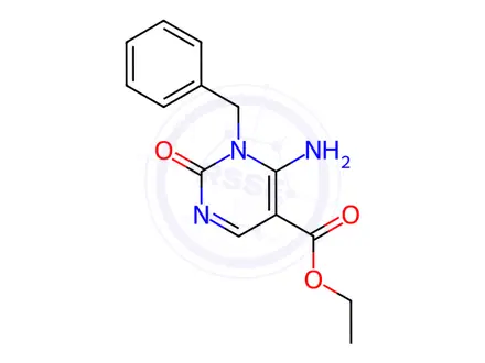 Chemical structure of Ethyl 6-amino-1-benzyl-2-oxo-1,2-dihydropyrimidine-5-carboxylate