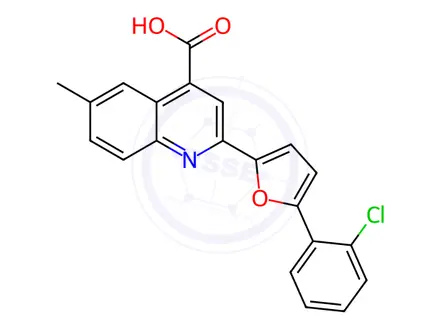 Chemical structure of 2-(5-(2-Chlorophenyl)furan-2-yl)-6-methylquinoline-4-carboxylic acid