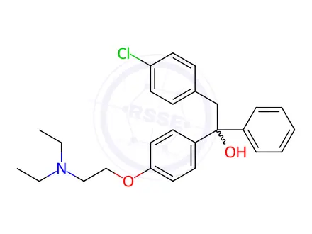 Chemical structure of 2-(p-Chlorophenyl)-1-[p-[2-(diethylamino)ethoxy]phenyl]-1-phenyl-ethanol