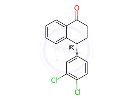 Chemical structure of (4R)-(3’,4’-Dichlorophenyl)-3,4-dihydro-2H-naphthalen-1-one