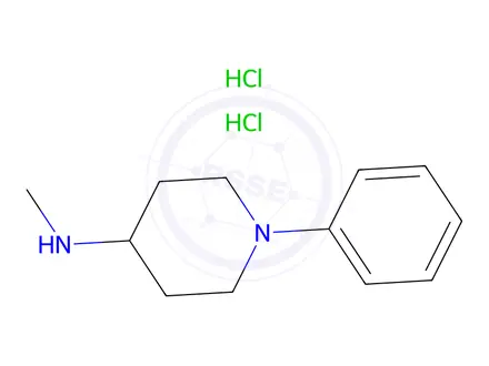 Chemical structure of N-Methyl-1-phenylpiperidin-4-amine Dihydrochloride