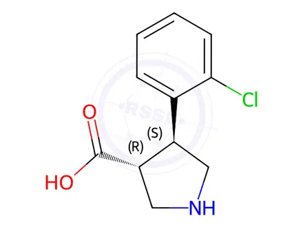 Chemical structure of trans-4-(2-Chlorophenyl)pyrrolidine-3-carboxylic acid