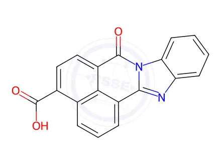 Chemical structure of 7-oxo-7H-benzo[de]benzo[4,5]imidazo[2,1-a]isoquinoline-4-carboxylic acid