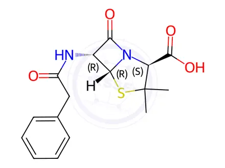 Chemical structure of penicillin G
