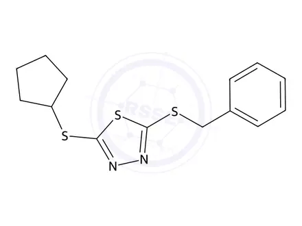 Chemical structure of 2-(Benzylsulfanyl)-5-(cyclopentylsulfanyl)-1,3,4-thiadiazole
