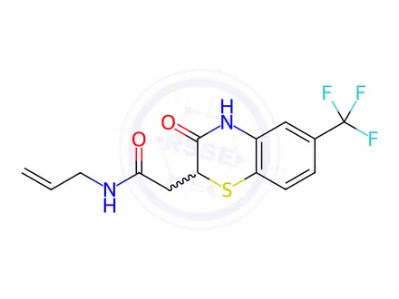 Chemical structure of N-Allyl-2-(3-oxo-6-(trifluoromethyl)-3,4-dihydro-2H-benzo[b][1,4]thiazin-2-yl)acetamide