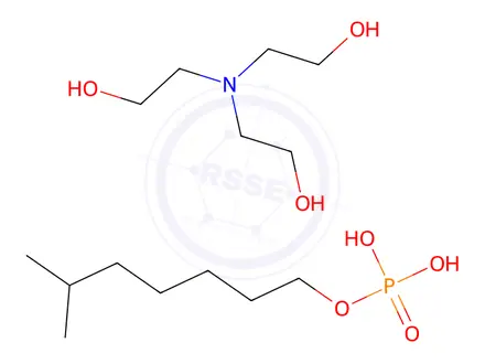 Chemical structure of Phosphoric acid, isooctyl ester, compd. with 2,2',2''-nitrilotris[ethanol]