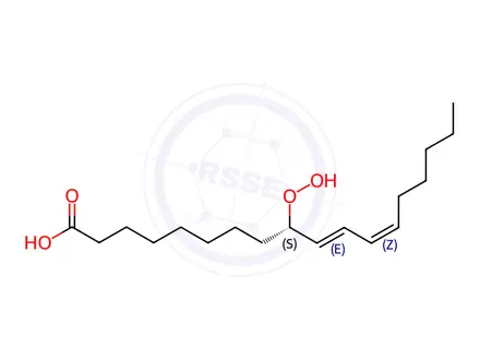 Chemical structure of Oleic Acid Impurity 70 (9(S)-HPODE)