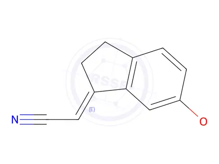 Chemical structure of (2E)-2-(2,3-Dihydro-6-methoxy-1H-inden-1-ylidene)acetonitrile