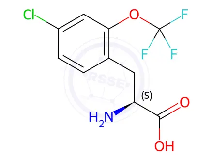 Chemical structure of (2S)-2-amino-3-[4-chloro-2-(trifluoromethoxy)phenyl]propanoic acid