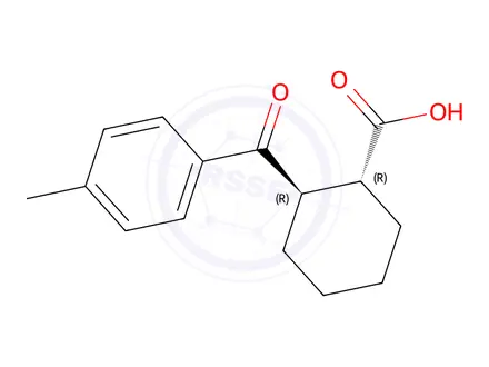 Chemical structure of trans-2-(4-Methylbenzoyl)cyclohexane-1-carboxylic acid